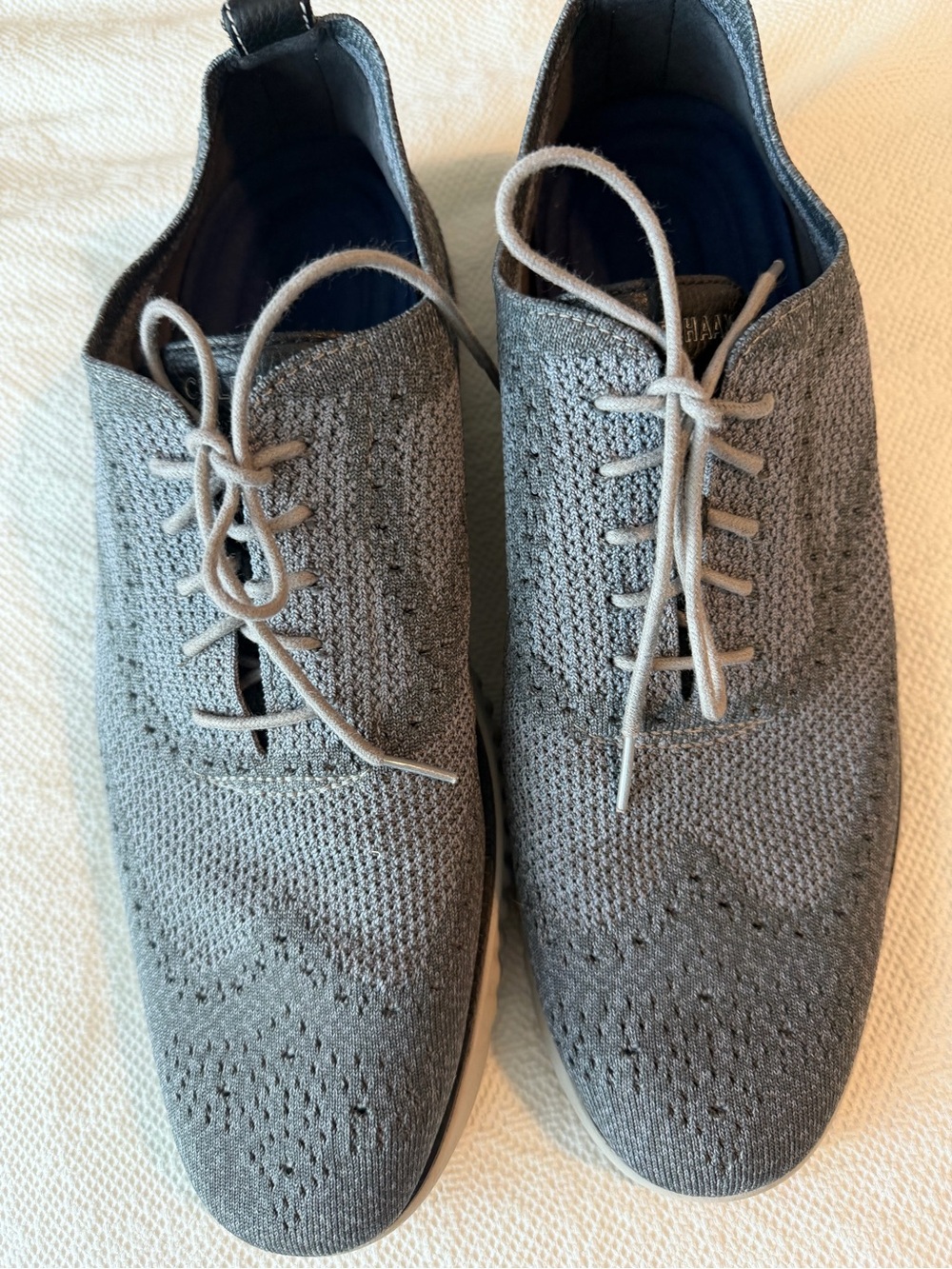 Cole Haan Grey Knit Wingtip Oxfords